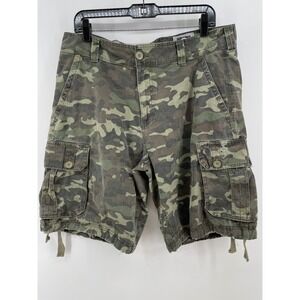 Freeworld Cargo Camo Shorts Mens 32 100% Cotton Utility Gorpcore Streetwear Y2K